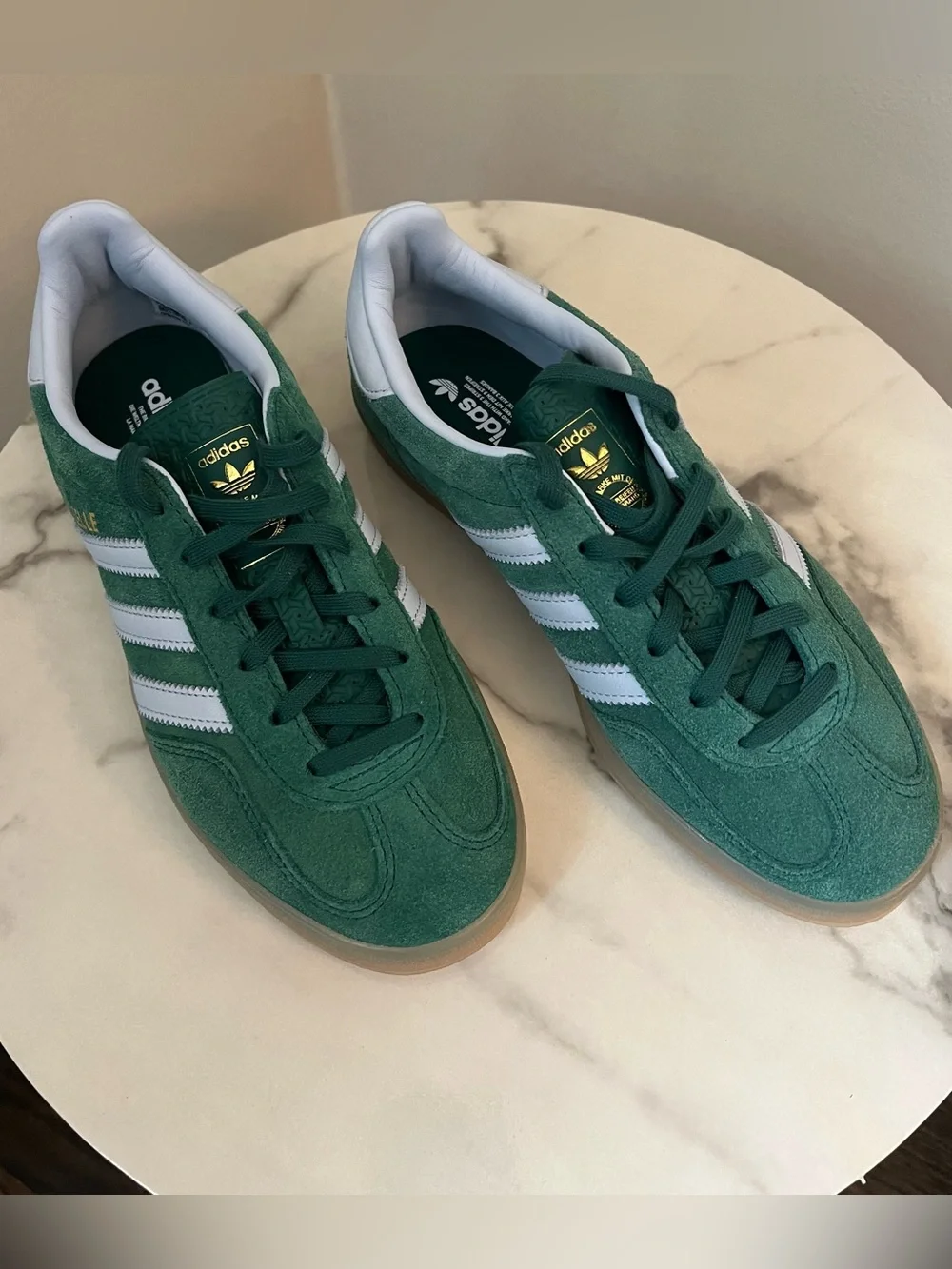 Adidas Gazelle Indoor Green Ice Blue Gum Sole Sneakers Women’s 6.5 NIB